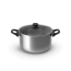 Silver Pot With Glass Cap